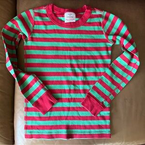 Hanna Andersson Red and Green Striped Kids Pajama top